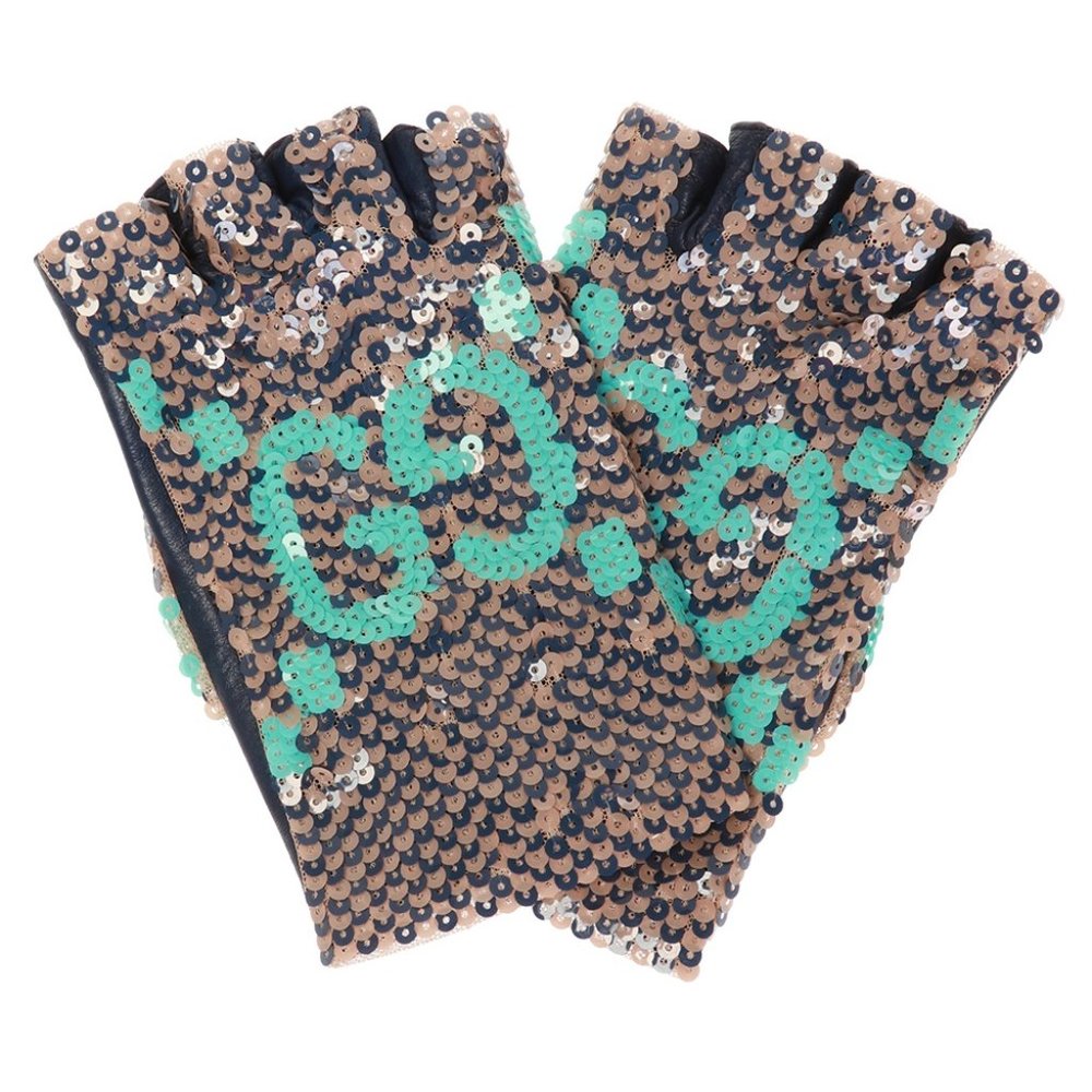 BRAND NEW GUCCI SEQUIN LEATHER GLOVES